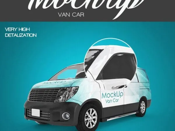 Three Realistic Mockups of a Van 1