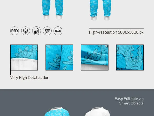 Three Realistic Pajamas Mockups From Different Angles 1