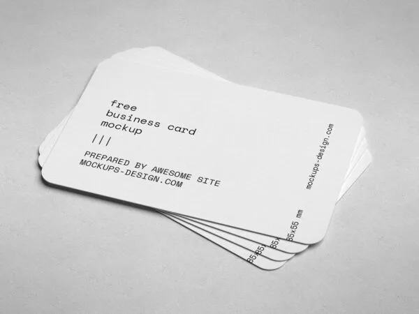 Three Rounded Business Cards Mockups 1