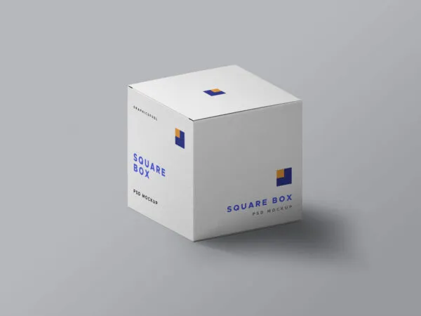 Three Square Packaging Box Mockup 1