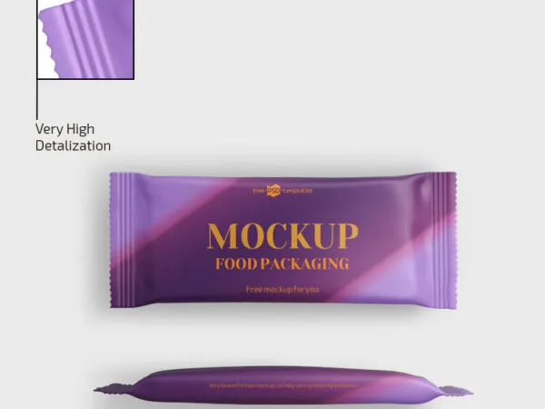 Three Top View Candy or Chocolate Bar Food Packaging Mockups 1