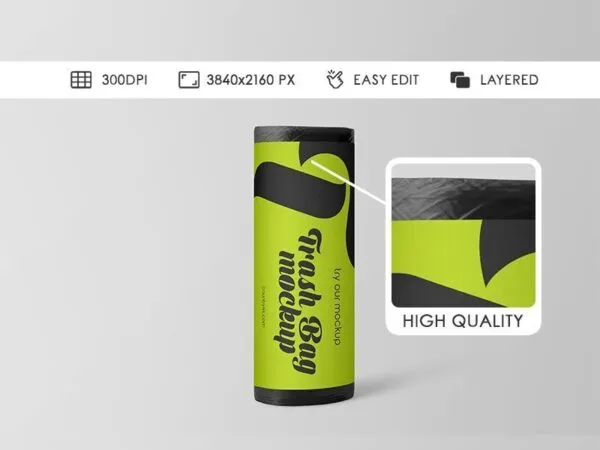 Three Trash Bag Roll Packing Mockups 1