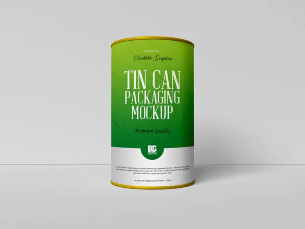 Tin Can Standing in the Front View Mockup 1