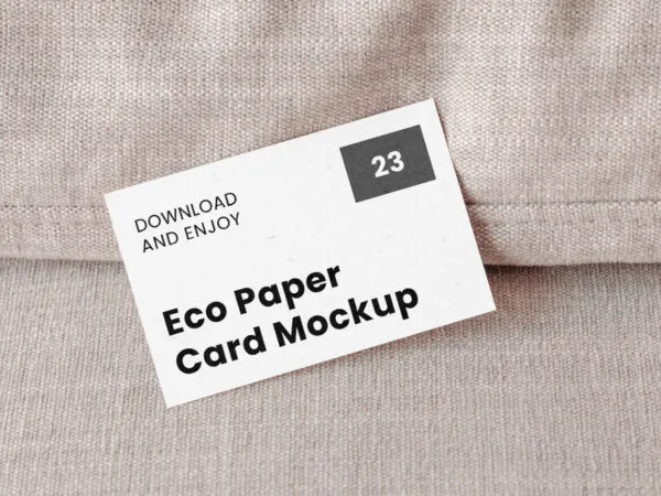 Top Show of Business Card Mockup on Couch 1