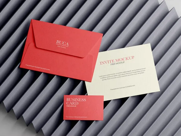Top Showcase of Business Card Mockup with Envelope 1