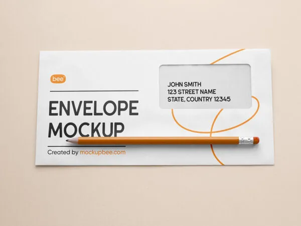 Top Showcase of Rectangle Envelope Mockup 1