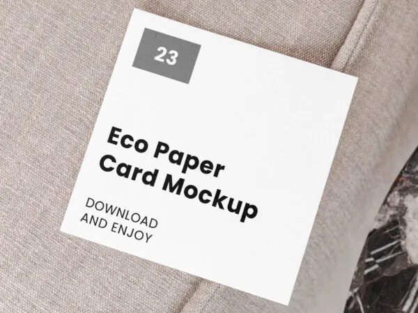Top Showcase of Square Card Mockup on Pillow 1