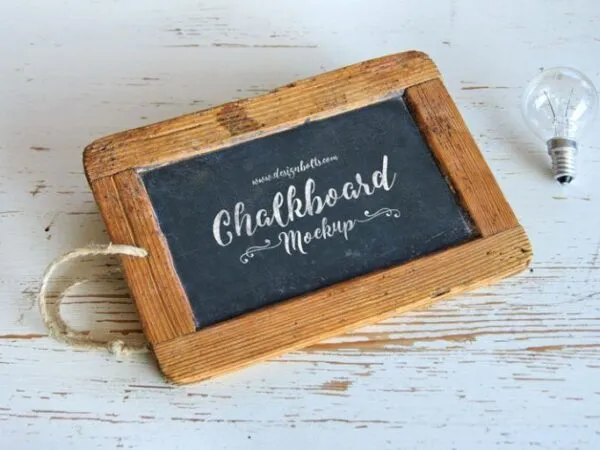 Top Side View of Chalkboard Frame Mockup for Lettering Typography 1