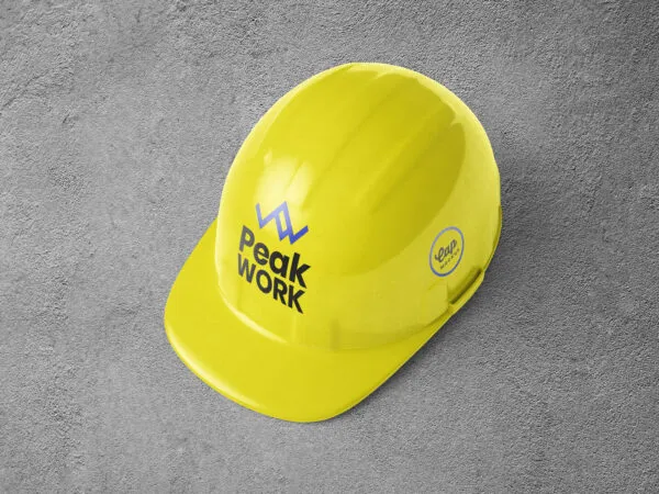 Top Side View of Construction Safety Helmet Cap Mockup 1