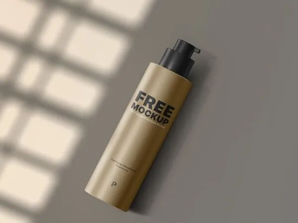 Top Side View of Cosmetic Pump Tube Mockup 1