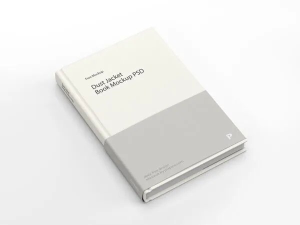 Top Side View of Dust Jacket Book Mockup 1