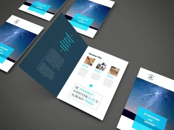 Top Side View of Foldable Brochures Pack Set A4 1