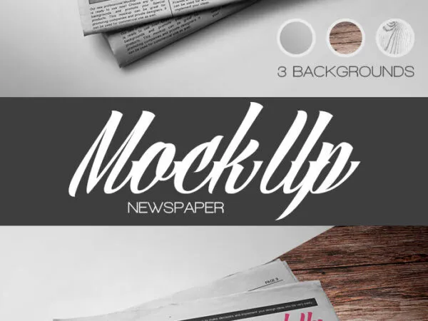 Top Side View of Half Folded Newspaper Mockup 1