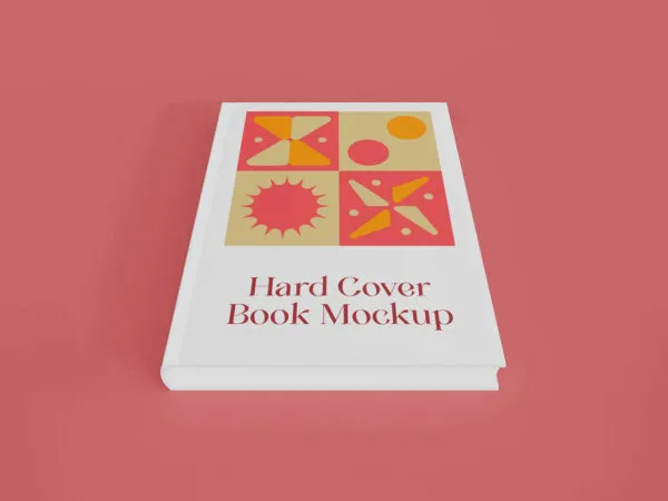 Top Side View of Hardcover Book Mockup 1