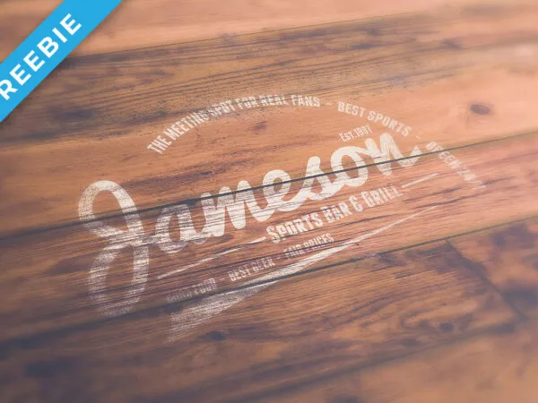 Top Side View of Logo Mockup on Wood 1