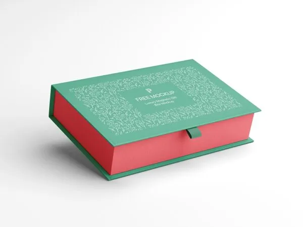 Top Side View of Luxury Magnetic Gift Box Mockup 1