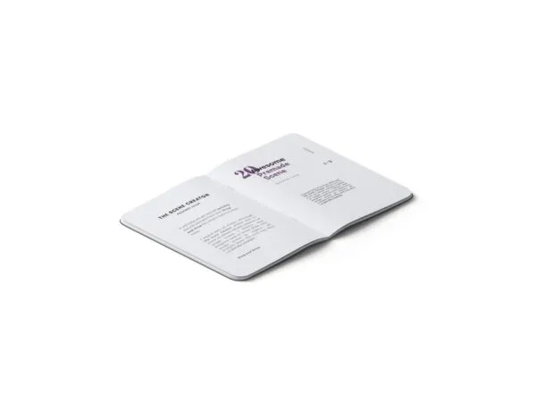 Top Side View of Minimal Open Notepad Mockup 1