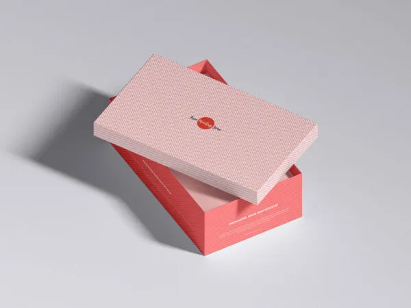 Top Side View of Packaging Shoebox Mockup 1