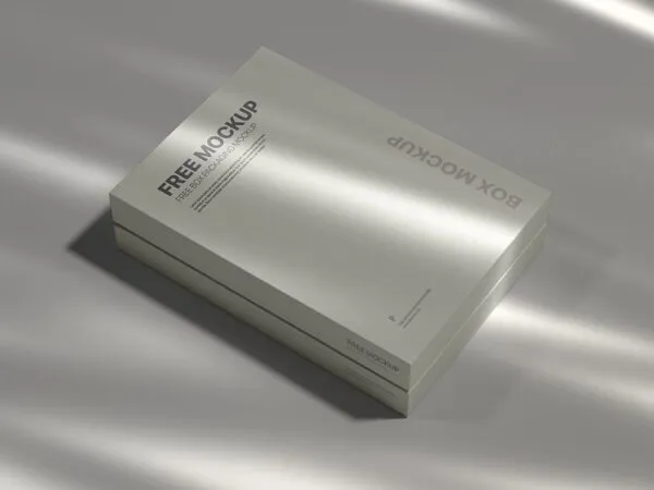 Top Side View of Trendy Vertical Packaging Box Mockup 1