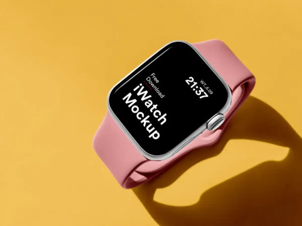 Top Sight of Apple Watch Mockup on Floor 1