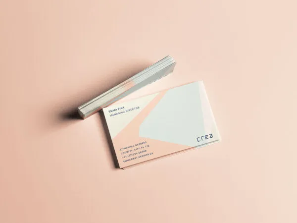 Top Sight of Business Card Edge Mockup 1