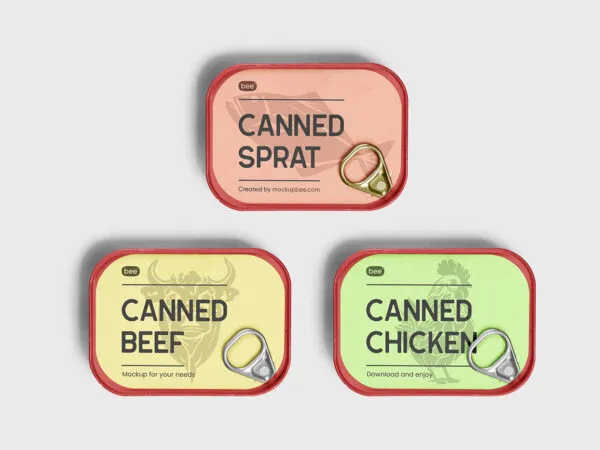 Top Sight of Canned Food Mockup 1