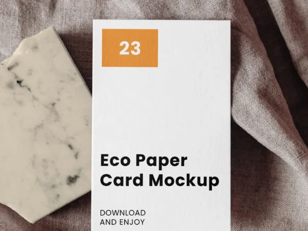 Top Sight of Card Eco Mockup on Stone 1