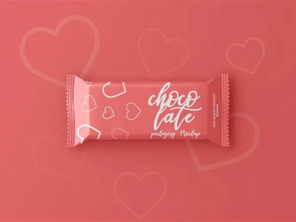 Top Sight of Chocolate Bar Mockup 1