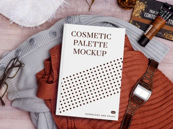 Top Sight of Cosmetic Palette Mockup 1