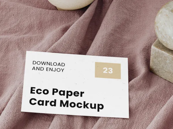 Top Sight of Eco Horizontal Business Card Mockup 1