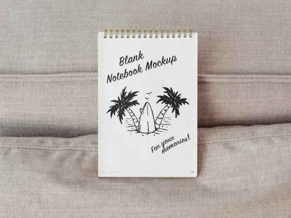 Top Sight of Eco Open Notebook Mockup 1