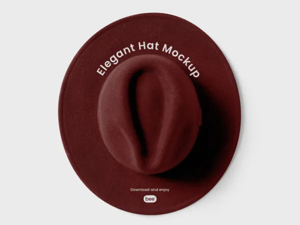 Top Sight of Elegant Hat Mockup 1