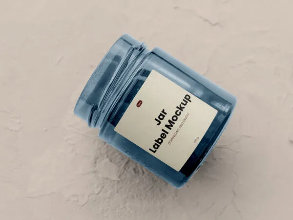 Top Sight of Lying Glass Jar Mockup 1