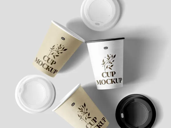 Top Sight of Paper Cups Mockup 1