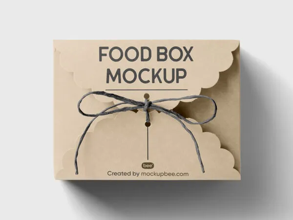 Top Sight of Rectangle Elegant Food Box Mockup 1