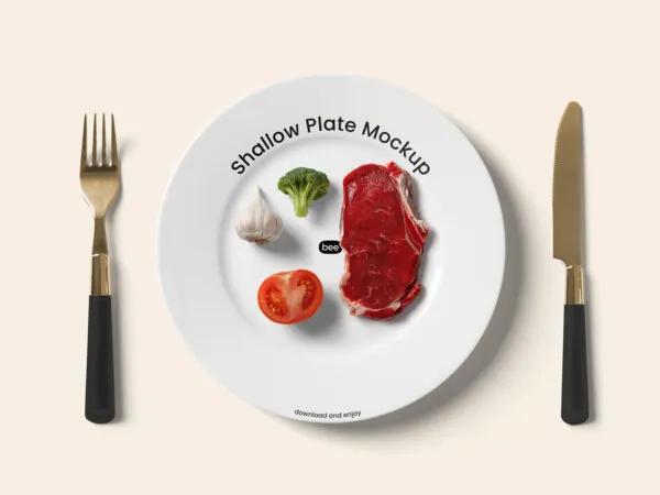 Top Sight of Shallow Plate Mockup 1