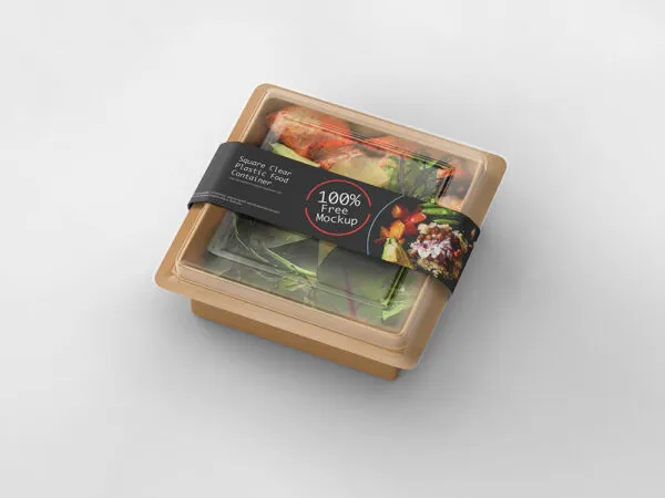 Top Sight of Square Food Container Mockup 1