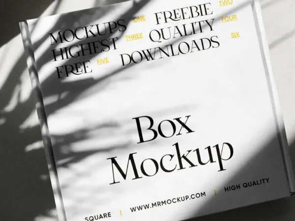 Top Sight of Square Package Mockup 1