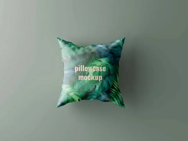 Top Sight of Square Pillowcase Mockup 1