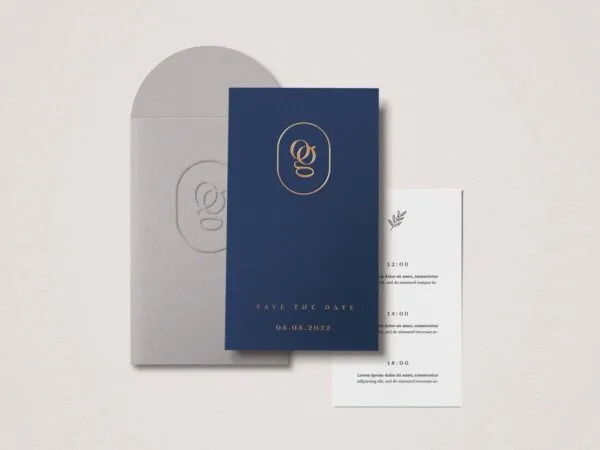 Top Sight of Wedding Card Mockup 1