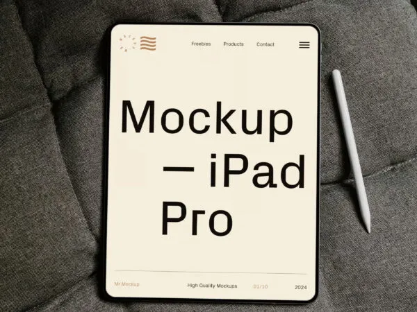 Top Sight of iPad Pro Mockup with Pencil 1