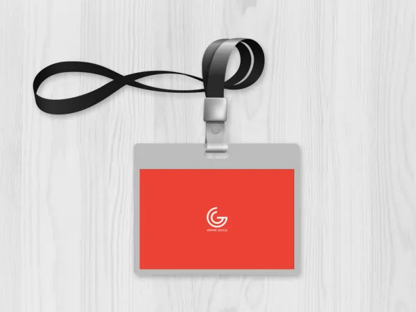 Top View 3D Illustration Office ID Card Mockup 1