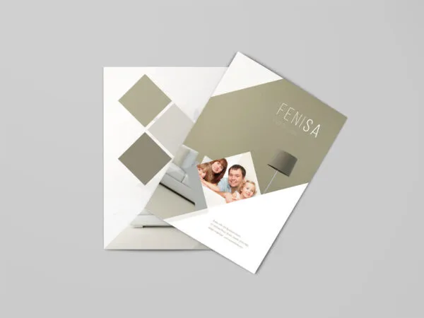 Top View A4 Bi Fold Brochure Mockup 1
