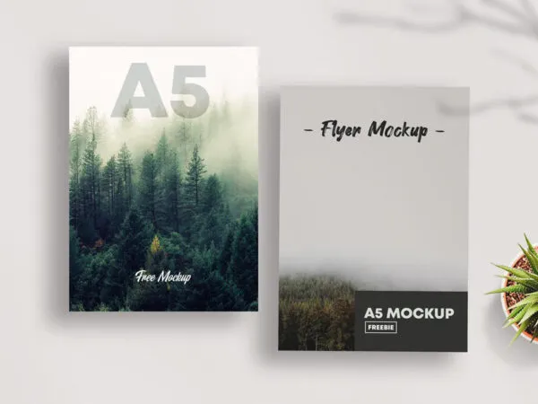 Top View A5 Flyer Mockup 1