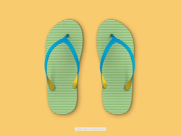 Top View Beach Slippers Mockup 1