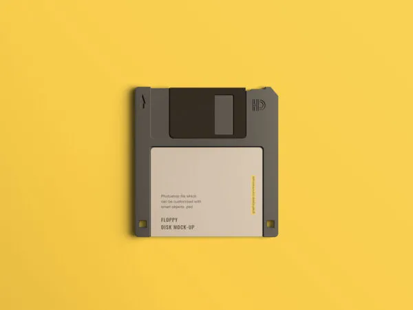 Top View Classic Floppy Disk Mockup 1