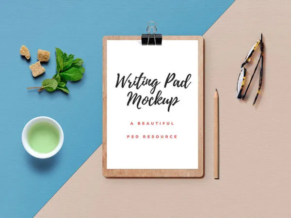 Top View Clipboard Mockup with Decorative Elements 1