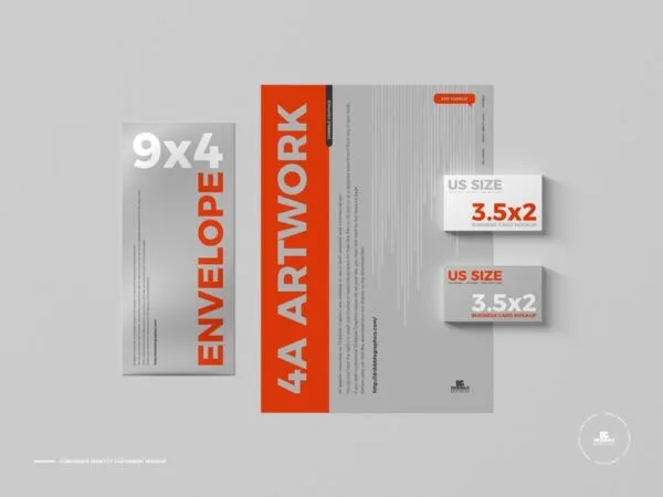 Top View Corporate Identity Stationery Mockup 1