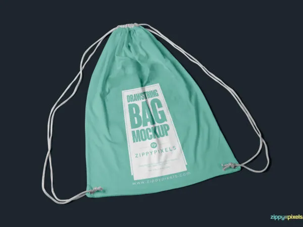 Top View Drawstring Bagpack Mockup 1