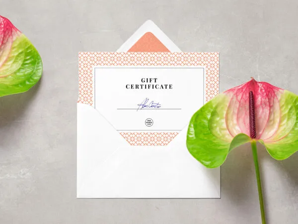 Top View Envelope and Letter Mockup 1